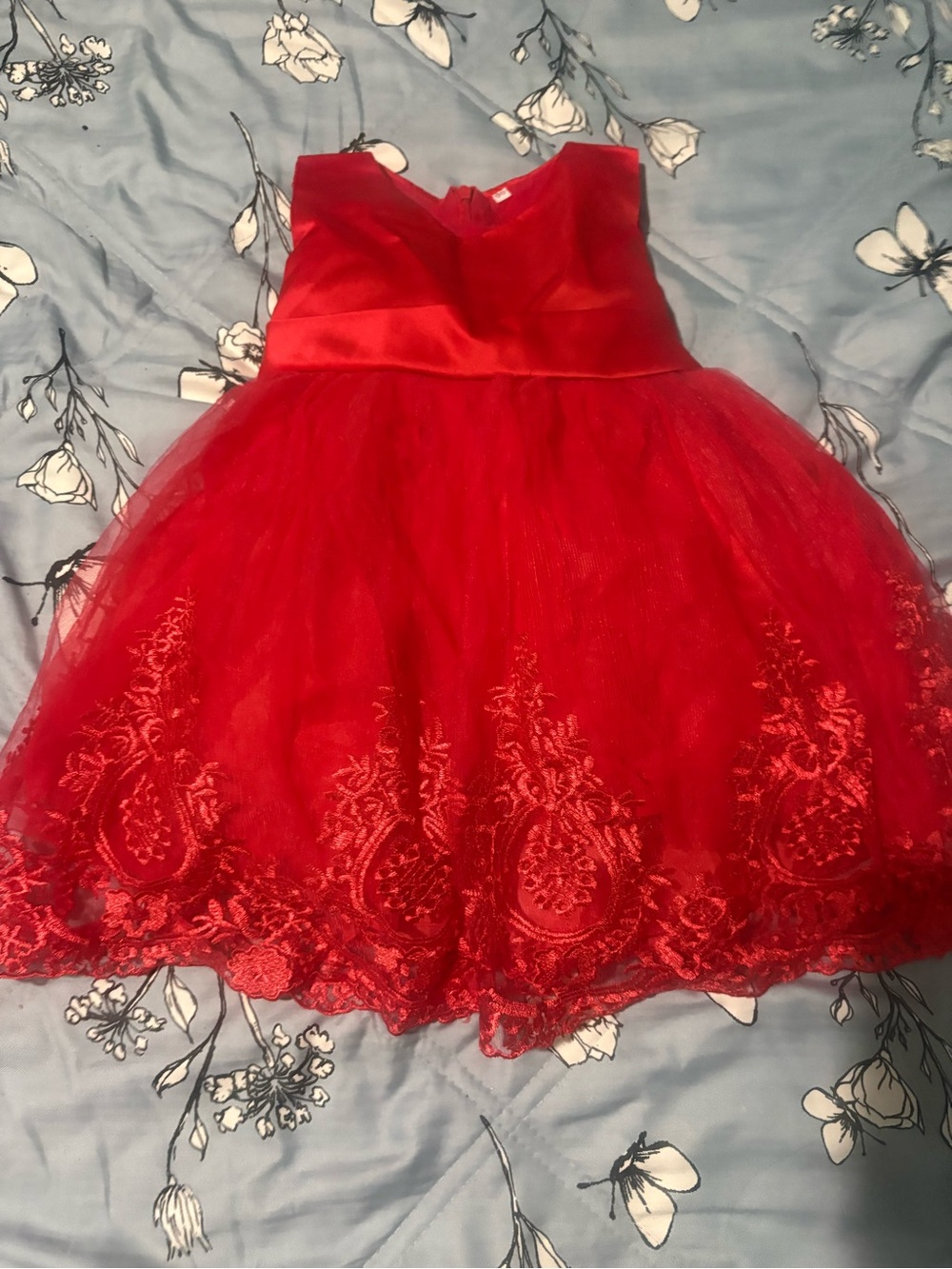 Red Sleeveless Tulle Party Dress for baby 12-18 months